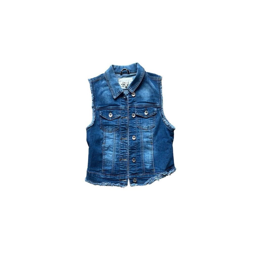 YMI Jeans Women's Denim Vest Blue M Sleeveless Casual Jacket